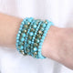 Seven Lines Glass Beads Stretch Bracelet