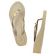 Gold Shell - Mid Wedge Women's Flip Flops