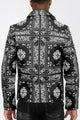 Paisley Print Moto PU Leather Jacket