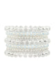 Seven Lines Glass Beads Stretch Bracelet