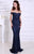 Navy Blue Sequin Gown