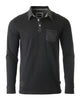 ZIMEGO Men's Casual Long Sleeve Collared Pocket Polo Shirt