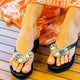 Blue York- Rhinestone Mid Wedge Women's Flip Flops