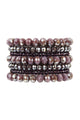 Seven Lines Glass Beads Stretch Bracelet