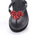 Red Heart - Rhinestone Mid Wedge Women's Flip Flops