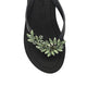 Manhattan Black - Rhinestone Mid Wedge Women's Flip Flops