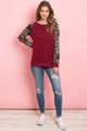 Leopard Sleeve Elbow Patch Sweater