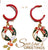 Christmas Wreath - Dangle Hoop Earrings