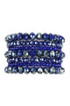 Seven Lines Glass Beads Stretch Bracelet