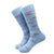 Trout Socks - Orange on Light Blue - Men's Mid Calf