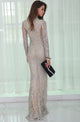 Silver Glitter Evening Dress