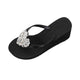 Crystal Heart - Women's High Wedge Sandals