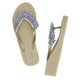 Rockaway Stripe - Rhinestone & Ruffle Mid Wedge Women's Flip Flops