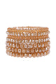 Seven Lines Glass Beads Stretch Bracelet