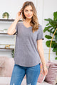 Triblend V-Neck Band Top